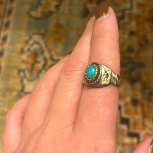 Size 6 Sterling silver & turquoise kokopelli ring